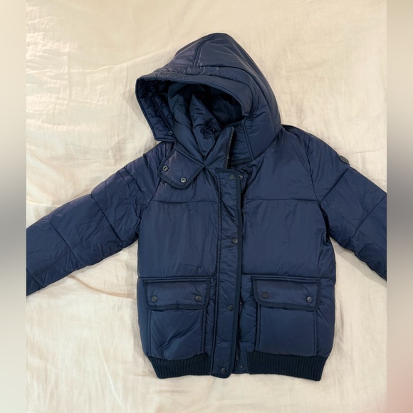 Abercrombie & Fitch Navy Puffer Jacket with Hood - Picture 1 of 10